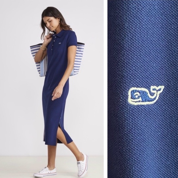 Vineyard Vines Dresses & Skirts - Vineyard Vines Blue Polo with Red Accents